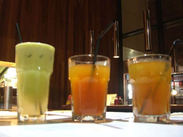 Photo by Cocodillaa.com Apple Mint Lime Juice, Lemon Iced Tea, Shikoku Island Tea - Wagamama Flinders Lane