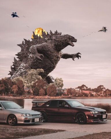 Photo by cocodillaa.com cars, lake, godzilla, fantasy, vehicles, auto, automobiles, automotives, jdm car, nissan gtr, r32, r31, r33, r34, r34 skyline, nissan, parking area, godzilla, godzilla, godzilla, godzilla, godzilla