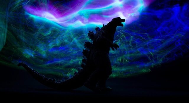 Photo by cocodillaa.com godzilla, toy, freezelight, figurine, monster, lights, silhouette, giant, mutant, lizard, kaiju, daikiju, prehistoric, shine, dark, light, cartoon, the character, comic character, frame, glow, godzilla, godzilla, godzilla, godzilla, godzilla