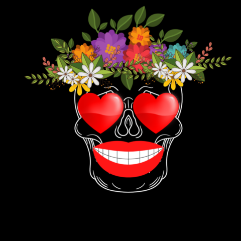 Photo by Cocodillaa.com skeleton, love, flower, nft, non fungible token, nature, skull, vintage, halloween, scary, horror love