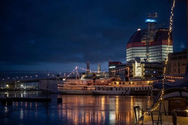 color, dark, night, sky, night sky, nature, little boom, gothenburg, port, water, channel, sweden