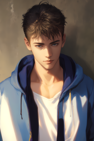ai generated, man, portrait, cartoon character, handsome, male, cartoon, anime