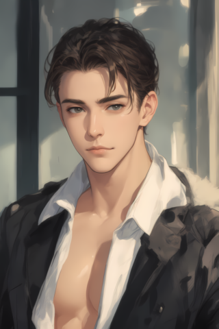 ai generated, drawing, sketch, character, portrait, man, male, animation, anime