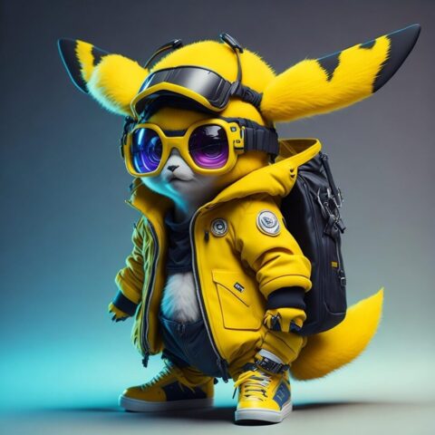 Photo by Cocodillaa.com pokemon, cute stylish pikachu, pikachu, ai, ai generated, dressed oikachu, ai generated pokemon, ai pikachu, ai pokemon, pikachu, pikachu, pikachu, pikachu, pikachu