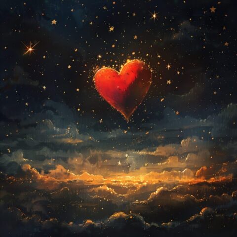 Photo by Cocodillaa.com ai generated, love is in the air, love, heart, time, invincible, true love, red heart, sky, nature, clouds