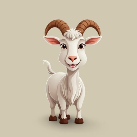 Photo by Cocodillaa.com goat, animal, horns, sheep, nature, farm, eid, cartoon, ai generated