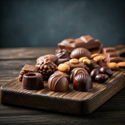 Photo by cocodillaa.com chocolate, food, cocoa, sweet, delicious, calories, snack, chocolate pieces, ai generated