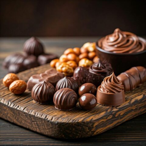 Photo by Cocodillaa.com chocolate, food, cocoa, sweet, delicious, snack, chocolate pieces, ai generated