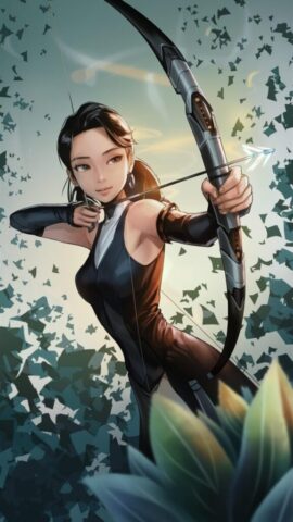 archer, warrior, girl, anime, woman, cute, fighter