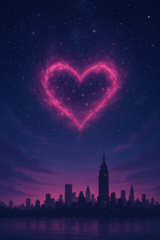 Photo by cocodillaa.com ai generated, heart, night sky, new york, wallpaper for mobile, sky, city, aesthetic, galaxy, stars, wallpaper, nature, romantic, dreamy, cosmic, space