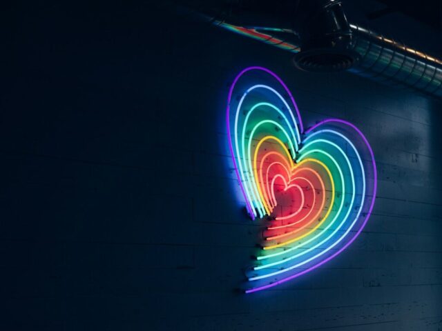 Photo by Cocodillaa.com multicolored heart LED light on wall