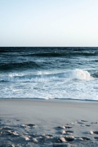 waves crashing on a beach