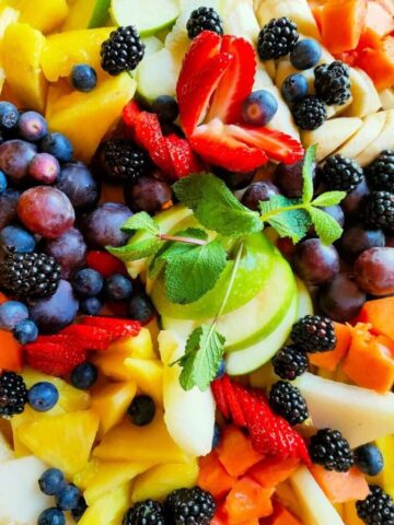 a plate of fruit