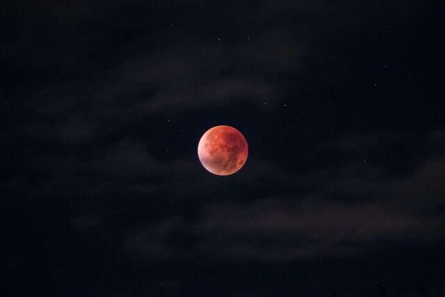 blood moon during night