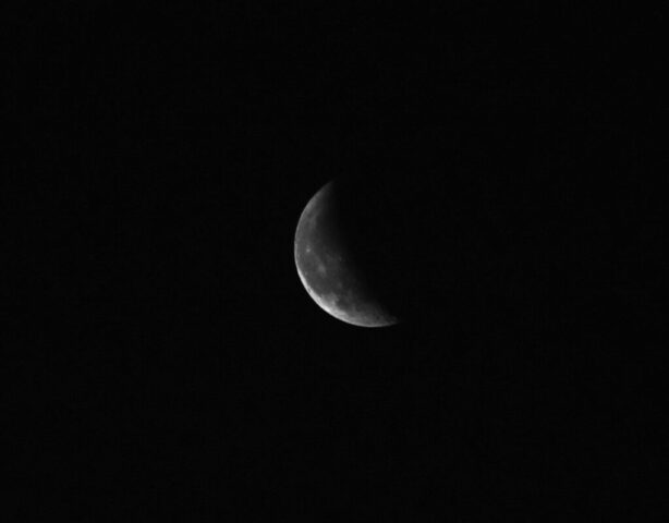 Photo by Cocodillaa.com grayscale photo of moon in dark night sky