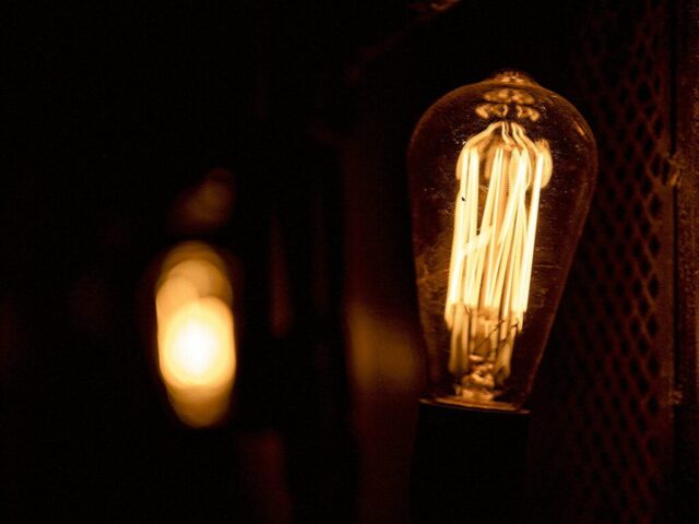 a light bulb sitting on top of a table