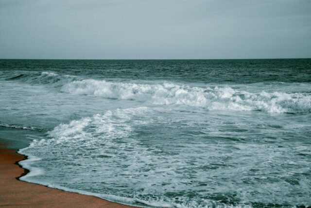 waves crashing on a beach