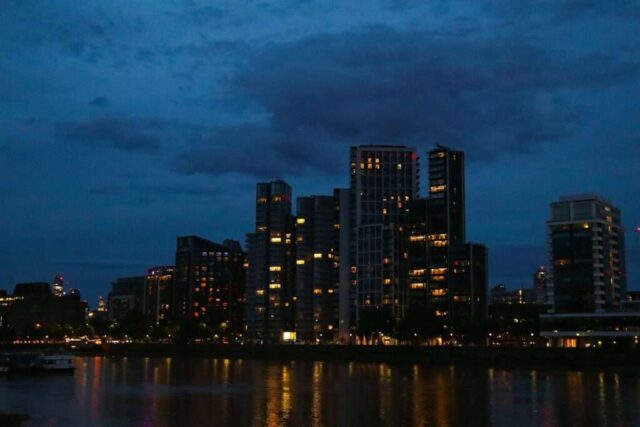 a view of a city at night from across the water