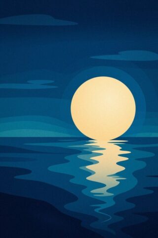 moon, nature, night, night sky, heaven, reflection, water, abstract, minimal, landscape