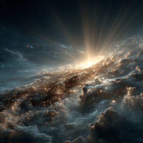 particle, dust, float, christmas, morning, sunbeam, light, ray, nature, sunlight, sky, cloud, space, cosmos, nebula, universe, galaxy, star, ethereal, dream, fantasy, abstract, cosmic, energy, glow, ai generated
