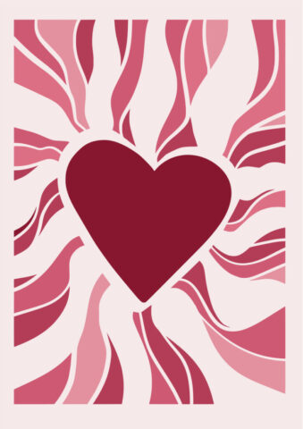 heart, love, minimal, modern, naive, organic, ornament, patter, pink, poster, print, retro, romantic, shape, abstract, art, beautiful wallpaper, background, beautiful, botanical, concept, contemporary, day, decor, design, drawing