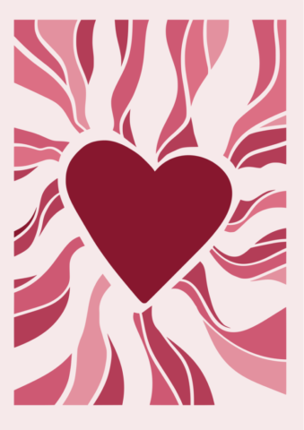 heart, love, minimal, modern, naive, organic, ornament, patter, pink, poster, print, retro, romantic, shape, abstract, art, beautiful wallpaper, background, beautiful, botanical, concept, contemporary, day, decor, design, drawing