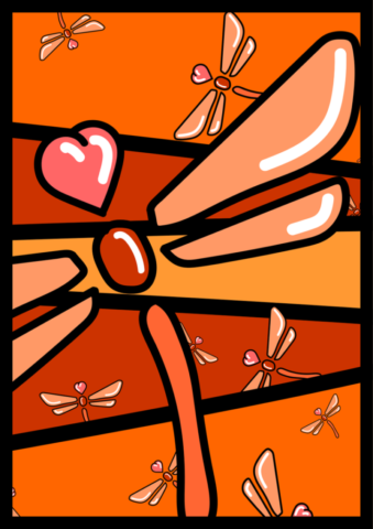 mind, love, beetle, insects, dragonfly, brown, colorful, paris, nature, wild animals, wing, vivid, color, red
