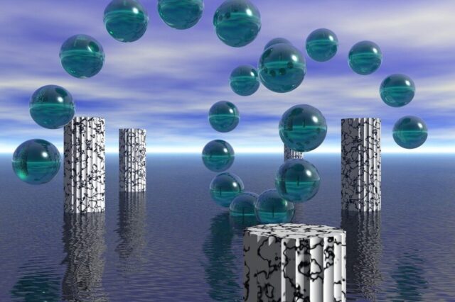 abstract, sphere, pillars, 3d, design, abstract shapes, abstract design, blue abstract, abstract, abstract, abstract, abstract, abstract, sphere