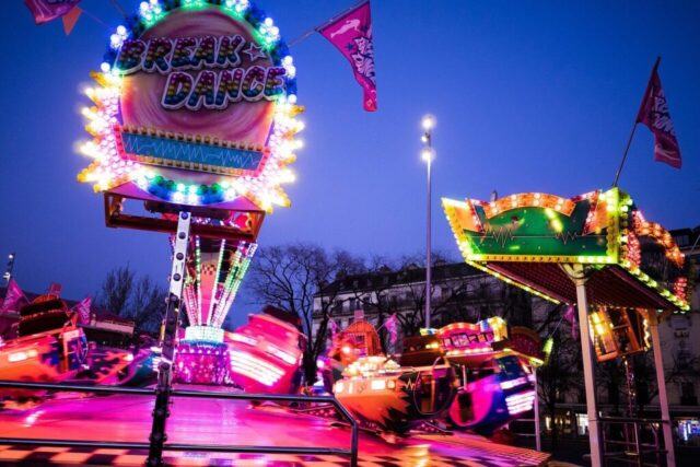 funfair, fair, ride, evening, light, neon, funfair, funfair, funfair, funfair, funfair, neon, neon