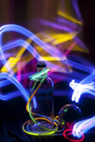 party, neon, bottle, lights, movement, effect, alcohol, party, neon, neon, neon, neon, neon