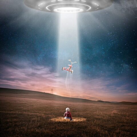 ufo, abduction, fantasy, bicycle, child, baby, alien, light, alone, fear, dream, nightmare, night, evening, ufo, ufo, ufo, ufo, ufo, alien, alien, alien