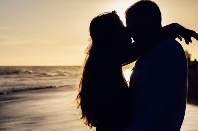 Photo by Cocodillaa.com couple, kiss, silhouette, beach, young couple, love, kissing, together, romantic, lovers, relationship, affection, romance, sea, ocean, holiday, summer, mood, nature, portrait