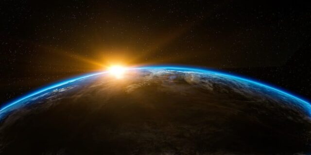 earth, space, sunlight, sun rays, sunrise, sunshine, flare, world, planet, outer space, universe, galaxy, cosmos, nature, space wallpaper, space background, background