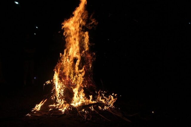 bonfire, dark, darkness, fire, firewood, black fire
