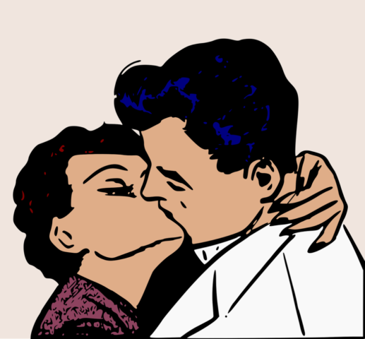 Photo by Cocodillaa.com comic characters, kiss, love, man, retro, romance, romantic, woman, kiss, kiss, kiss, kiss, kiss, retro