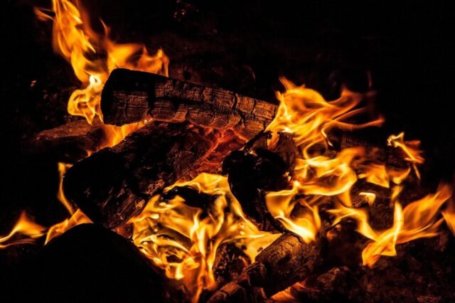 fire, flame, bonfire, campfire, dark, night, heat, black fire