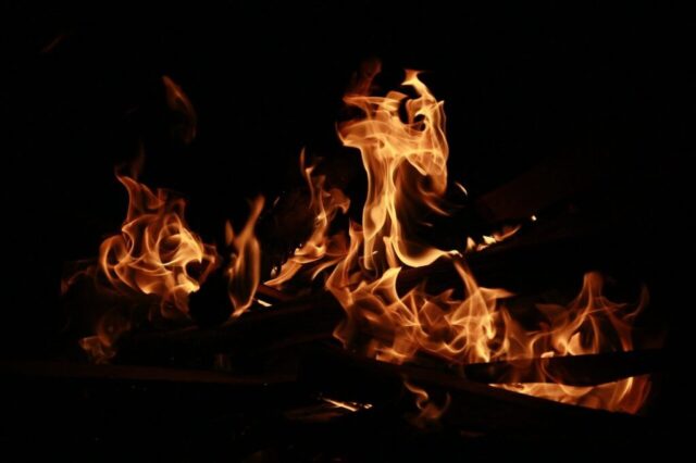 dark, night, fire, flame, bonfire, hot, light, black fire