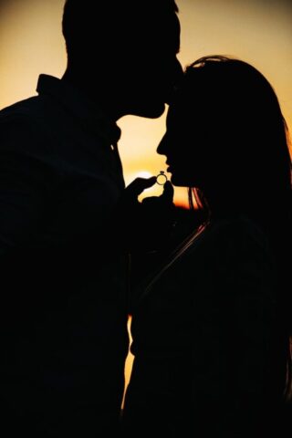 couple, kiss, wedding, silhouette, romance, just married, happiness, relationship, sweethearts, young, love, nature, fidelity, youth, tenderness, hugs, ring, sunset, portrait
