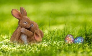 easter, easter bunny, egg, rabbit, spring, greeting card, easter eggs, happy easter, cute, nature, easter figurines, easter decoration, easter festival, meadow, hug, photomontage, composing, fantasy, easter theme, sweet, egg shaped, easter celebration, composition, rabbit ears