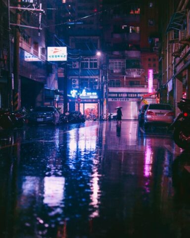 asia, nature, rain, street, illumination, umbrella, water, travel, city, thailand, urban, relax, tumblr wallpaper, blue city