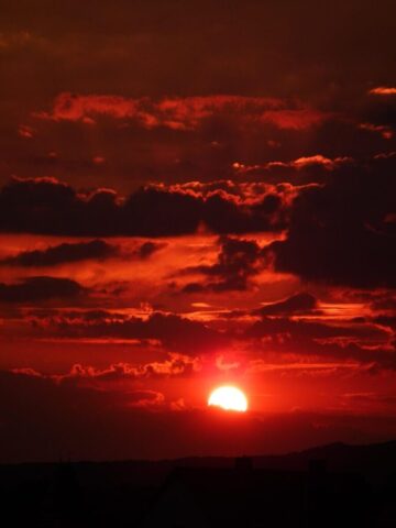 sun, sky, sunset, sunlight, dusk, red sky, nature, setting sun, scenery, twilight, skyscape, clouds