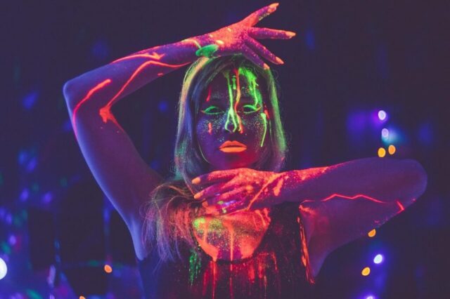 neon, neon light, artistically, shadow, lamp, lighting, art, hipster, disco, photoshoot neon, young woman, model, color, neon photoshoot in the studio, ultraviolet, fluorescent paint, neon, disco, disco, disco, disco, disco, ultraviolet