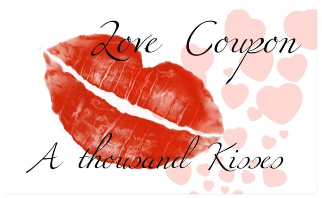 Photo by Cocodillaa.com coupon, lips, kiss, kiss mouth, lipstick, red, gift, romance, kisses, love, heart, valentine, in love, valentine's day, tender, affection, relationship, tenderness