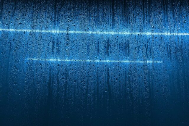 vapor, condensation, glass, window, drops, water, nature, fluid, wet, droplets, aqua, blue, dew, neon lights, moisture, moist