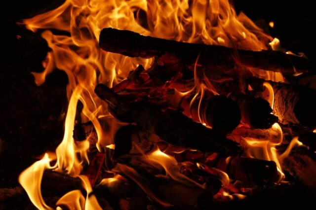 fire, the flames, bonfire, burn, dark, night, wood
