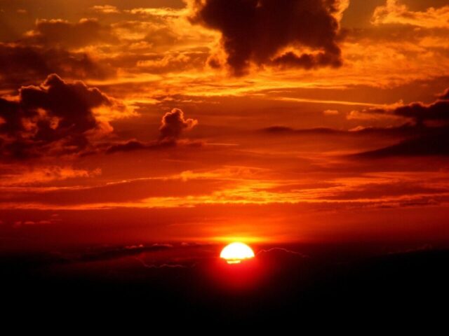 sunset, sun, sky, clouds, twilight, dusk, skyscape, nature, orange skies, cloudscape