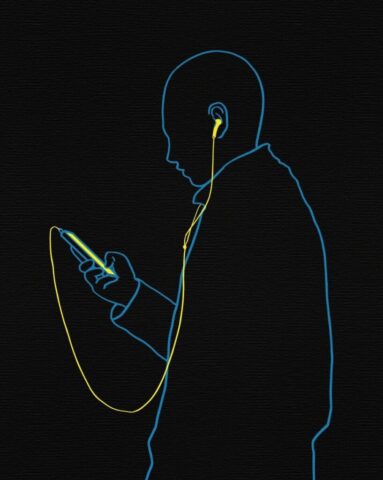 man, ipod, headset, mobile phone, music, cartoon, imagination, creativity, neon, iphone wallpaper, music, music, music, music, music