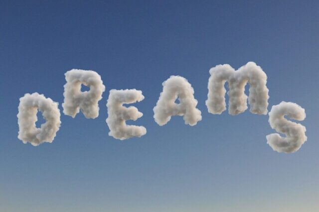 dream, clouds, sleep, text, fantasy, imagination, nature, relax, magic, sky, blue, puffy, blue sky