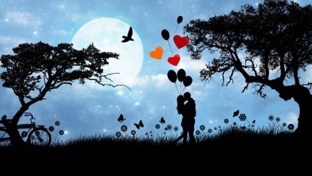 Photo by Cocodillaa.com couple, romantic, silhouette, lovers, love, romance, kiss, park, night, evening, moonlight, love, love, love, love, love