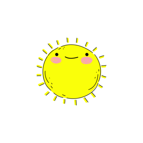 sun, sunshine, doodle, nature, icon, drawing, flat drawing, line drawing, sun doodle, sun icon, face, happy, smile, smiling, sun rays, sunrise, sunny, cut out